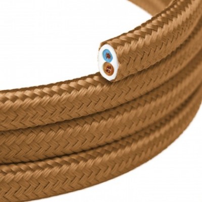 Cable eléctrico textil plano en color Whisky - PM22