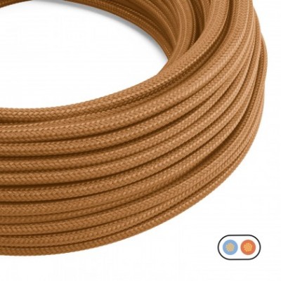 Cable eléctrico textil plano en color Whisky - PM22
