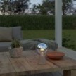 Portable and rechargeable Cabless01 LED lamp with Silver Half Sphere Globe light bulb