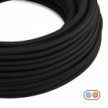 Cable eléctrico textil plano en color Negro Carbon brillante - PM04