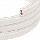 Cable eléctrico textil planoen color Blanco óptico brillante - PM01