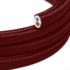 Cable eléctrico textil plano en color Burdeos brillante - PM19