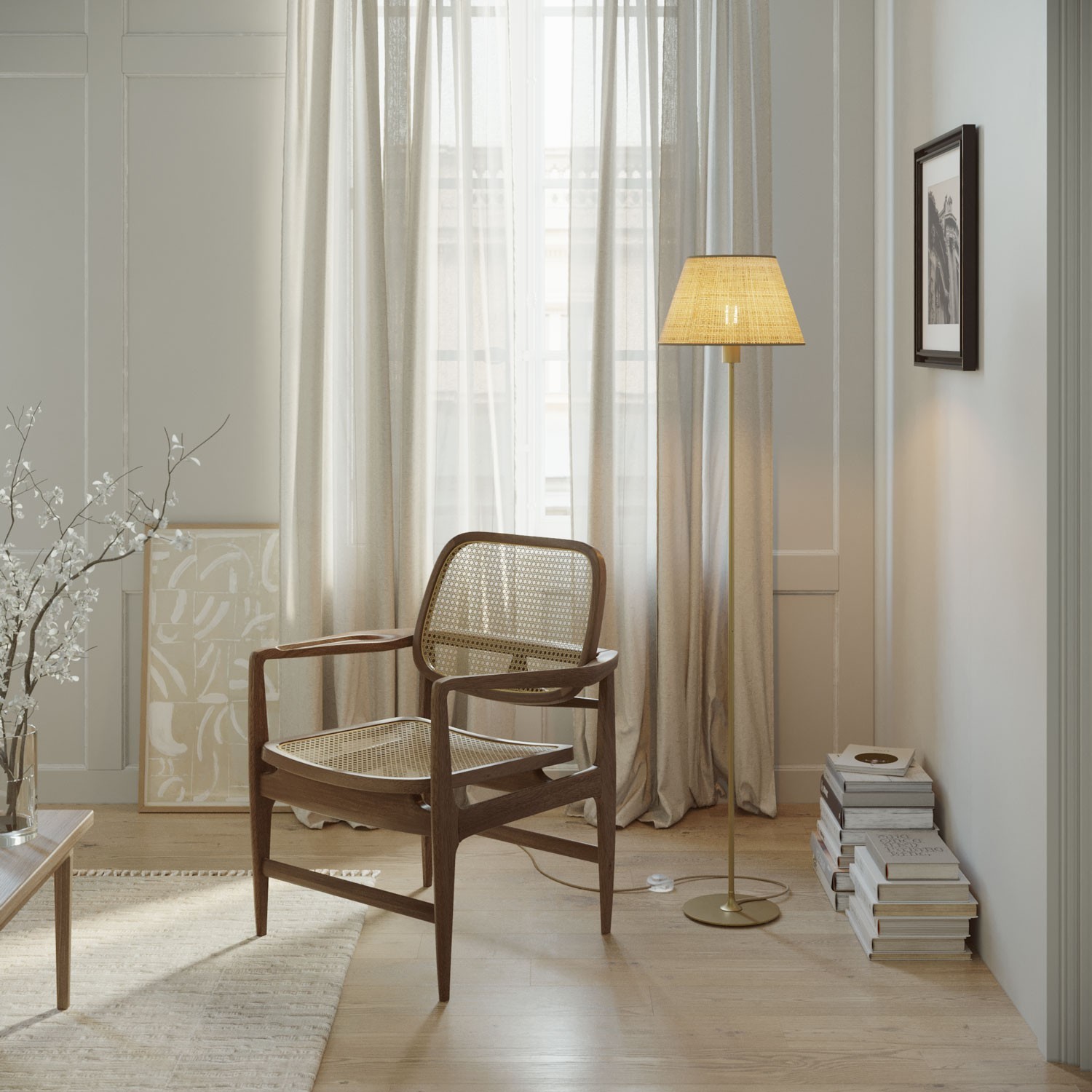 MAG-Y floor lamp with round metal base and shade Impero M