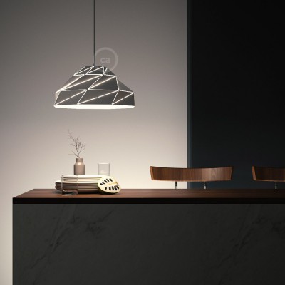 Nuvola Lampshade in shiny white metal with E27 lamp holder