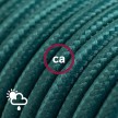 Outdoor round electric cable covered in Dark Green Rayon SM21