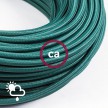 Cable electrico para exterior redondo revestido en tejido Efecto Seda Verde Oscuro SM21